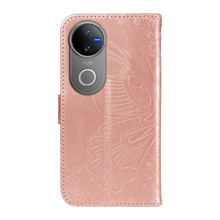 For vivo V50 5G Global Swallowtail Butterfly Embossed Leather Phone Case