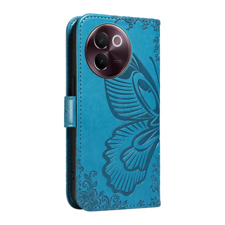 For vivo V30E / V40 Lite Global Swallowtail Butterfly Embossed Leather Phone Case