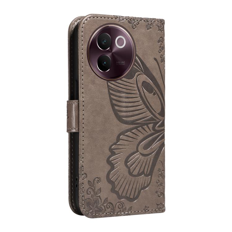 For vivo V30E / V40 Lite Global Swallowtail Butterfly Embossed Leather Phone Case