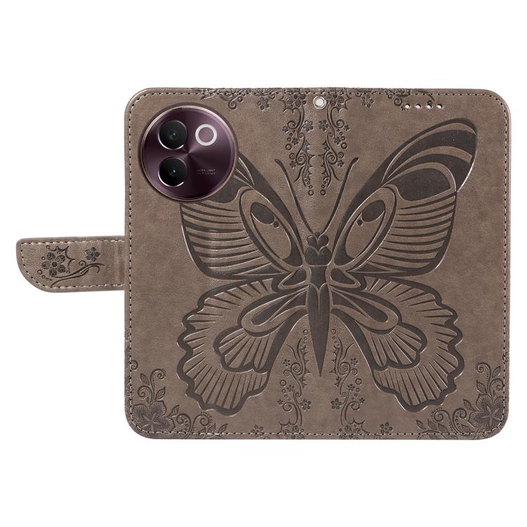 For vivo V30E / V40 Lite Global Swallowtail Butterfly Embossed Leather Phone Case