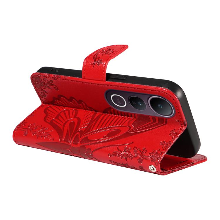 For vivo V50 Lite 5G Global Swallowtail Butterfly Embossed Leather Phone Case