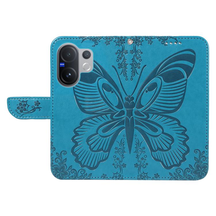For vivo V60 5G Swallowtail Butterfly Embossed Leather Phone Case