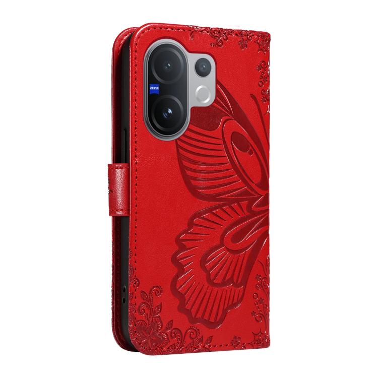 For vivo V60 5G Swallowtail Butterfly Embossed Leather Phone Case