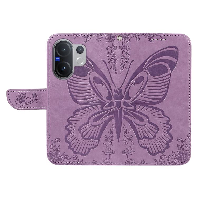 For vivo V60 5G Swallowtail Butterfly Embossed Leather Phone Case