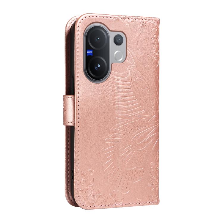 For vivo V60 5G Swallowtail Butterfly Embossed Leather Phone Case