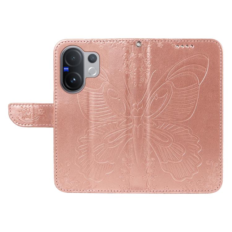 For vivo V60 5G Swallowtail Butterfly Embossed Leather Phone Case