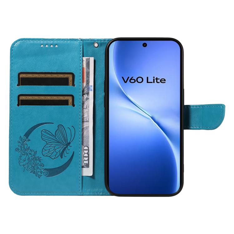 For vivo V60 Lite 4G Swallowtail Butterfly Embossed Leather Phone Case