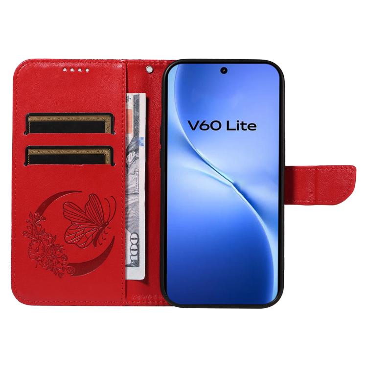 For vivo V60 Lite 4G Swallowtail Butterfly Embossed Leather Phone Case