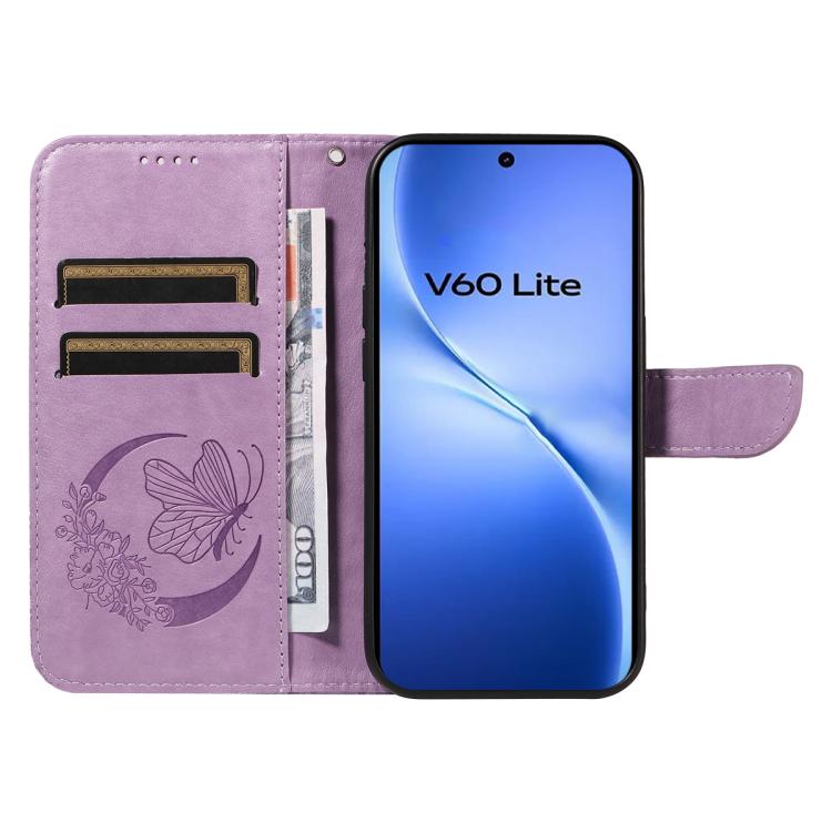 For vivo V60 Lite 4G Swallowtail Butterfly Embossed Leather Phone Case