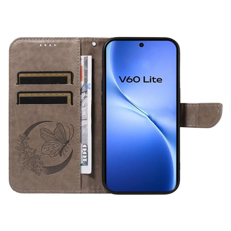 For vivo V60 Lite 4G Swallowtail Butterfly Embossed Leather Phone Case