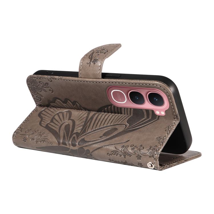 For vivo Y31 5G 2025 / Y21D Swallowtail Butterfly Embossed Leather Phone Case