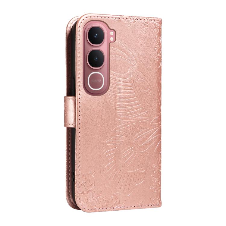 For vivo Y31 5G 2025 / Y21D Swallowtail Butterfly Embossed Leather Phone Case