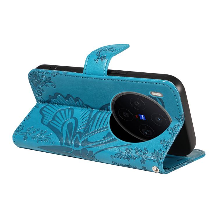 For vivo X300 Swallowtail Butterfly Embossed Leather Phone Case