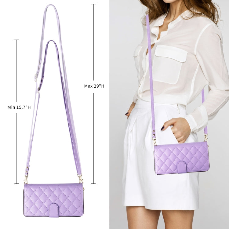 For iPhone X / XS Crossbody Rhombic Zipper Tower Buckle Leather Phone Case with Lanyard