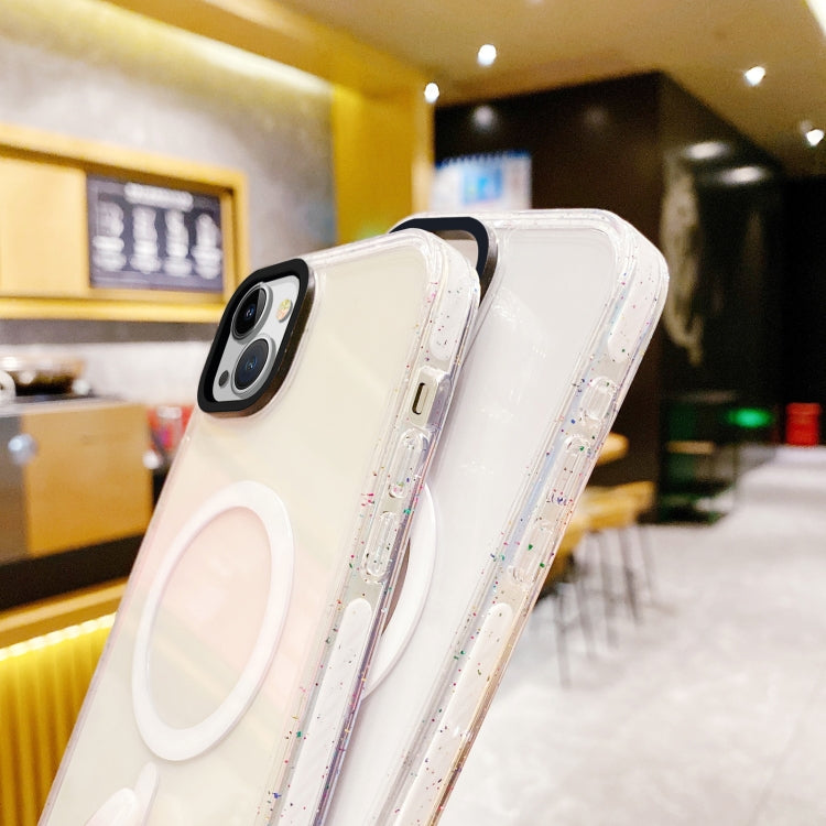 For iPhone 15 Plus Kingsteel Wolf Color Point MagSafe Transparent Phone Case