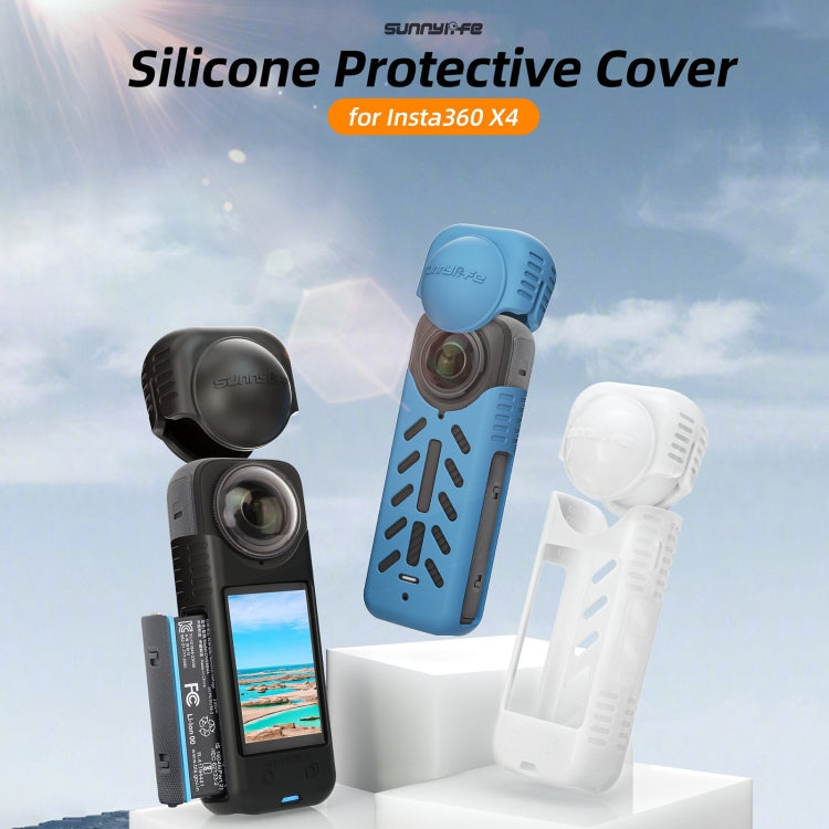 For Insta360 X4 / X5 Sunnylife Silicone Shockproof Case Lens Body Cover Kit