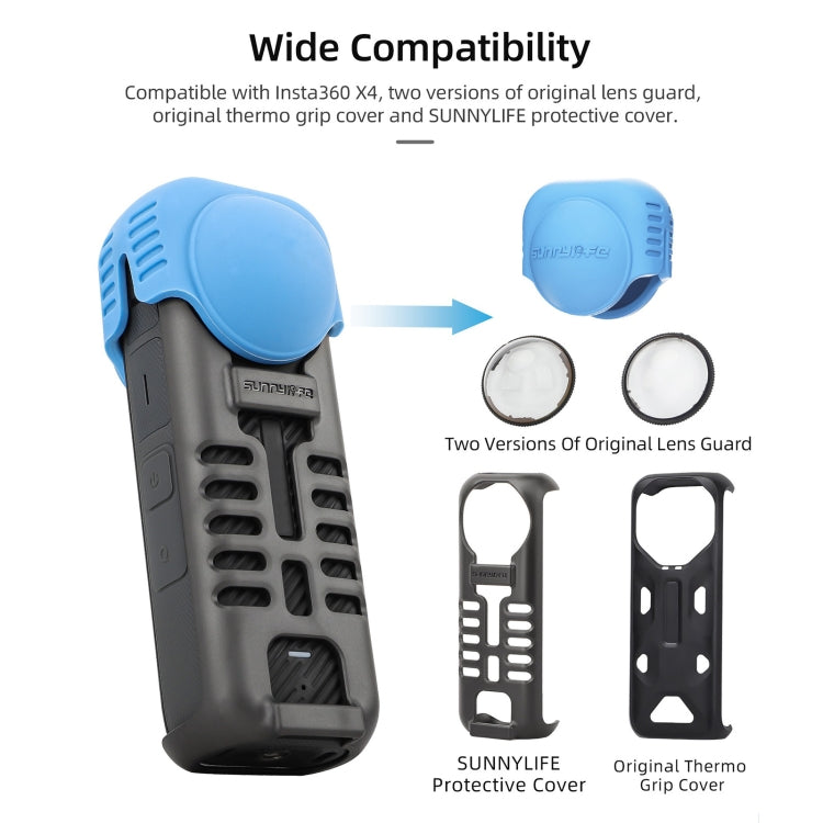 For Insta360 X4 / X5 Sunnylife Silicone Shockproof Case Lens Cover