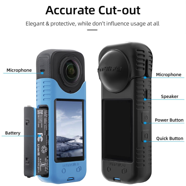 For Insta360 X4 / X5 Sunnylife Silicone Shockproof Case Lens Body Cover Kit