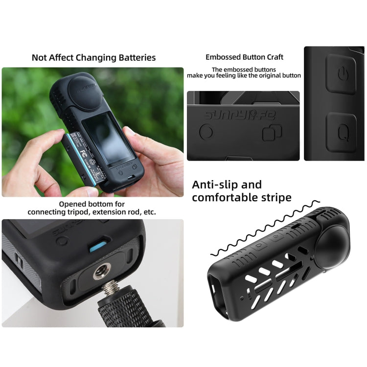 For Insta360 X4 / X5 Sunnylife Silicone Shockproof Case Lens Cover