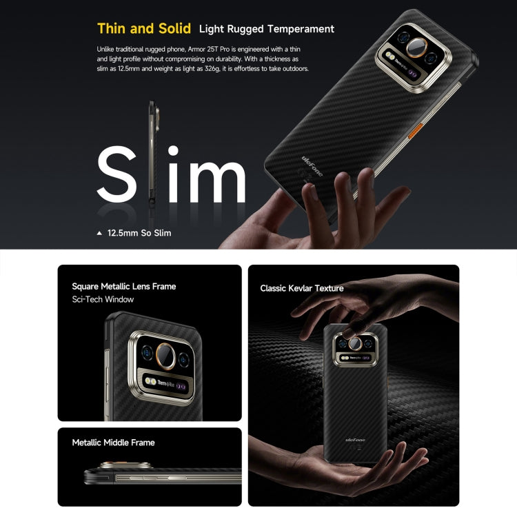 [HK Warehouse] Ulefone Armor 25T Pro Rugged Phone, 8GB+256GB, Thermal Imaging, 6.78 inch Android 15 MediaTek Dimensity 6300 Octa Core, Network: 5G, NFC - Frost Black