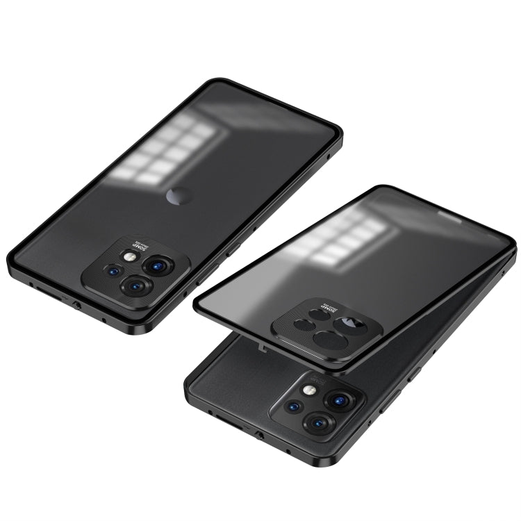 For Motorola Moto X40 Snap Buckle Metal Frame Frosted Phone Case