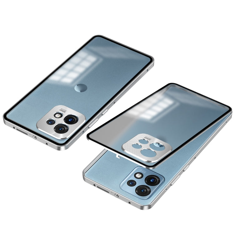 For Motorola Moto X40 Snap Buckle Metal Frame Frosted Phone Case
