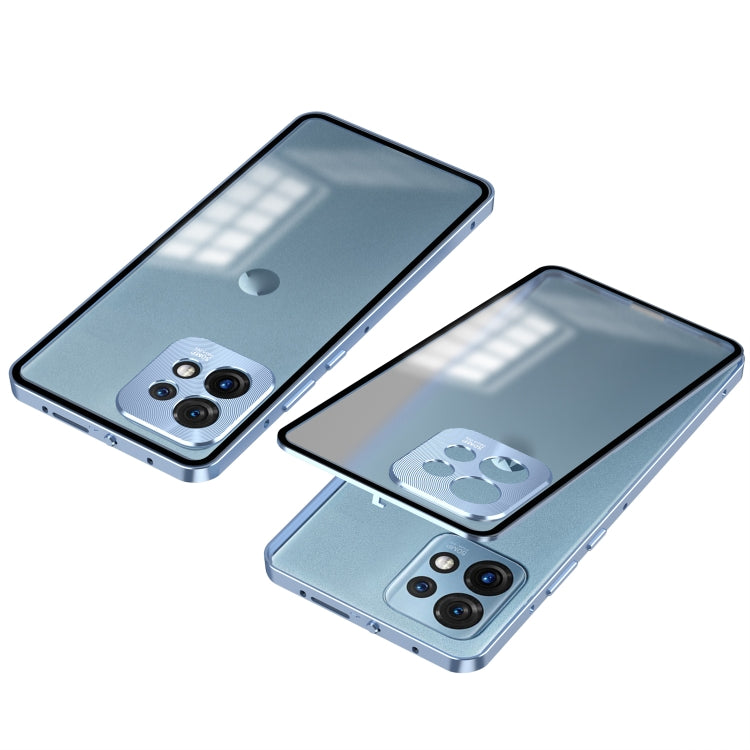 For Motorola Moto X40 Snap Buckle Metal Frame Frosted Phone Case