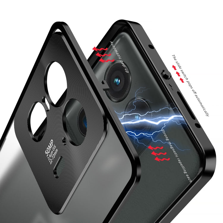 For Motorola Moto X40 Snap Buckle Metal Frame Frosted Phone Case