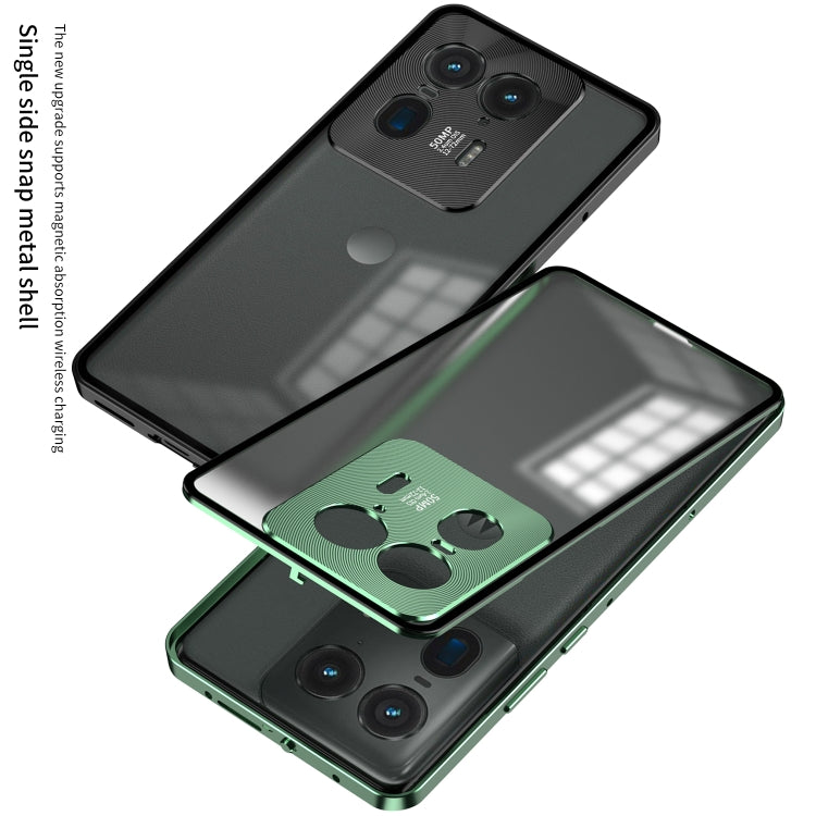 For Motorola Moto X40 Snap Buckle Metal Frame Frosted Phone Case