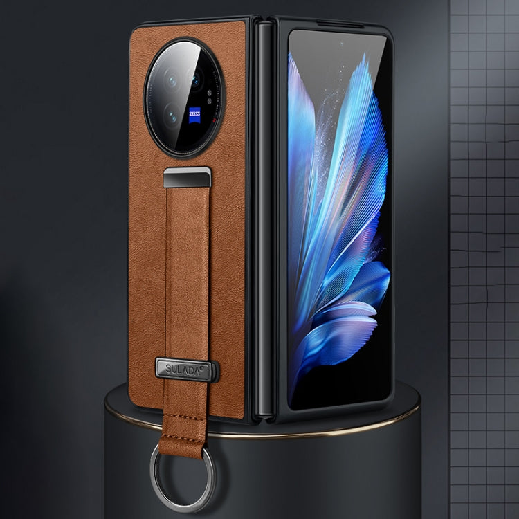 For vivo X Fold3 SULADA PC + Leather Texture Skin Feel Shockproof Phone Case