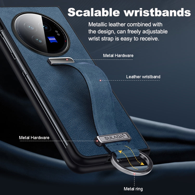 For vivo X Fold3 Pro SULADA PC + Leather Texture Skin Feel Shockproof Phone Case