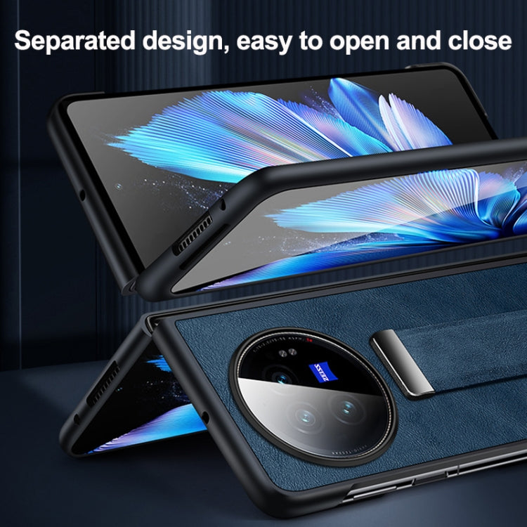 For vivo X Fold3 Pro SULADA PC + Leather Texture Skin Feel Shockproof Phone Case