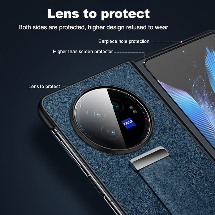 For vivo X Fold3 Pro SULADA PC + Leather Texture Skin Feel Shockproof Phone Case