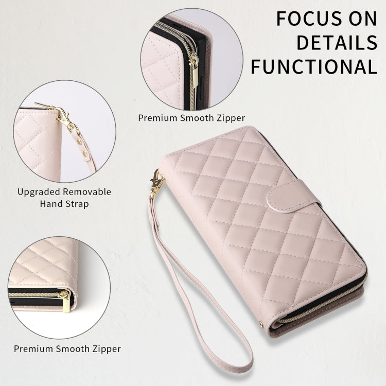 For Samsung Galaxy S23+ Crossbody Rhombic Zipper Tower Buckle Leather Phone Case with Lanyard