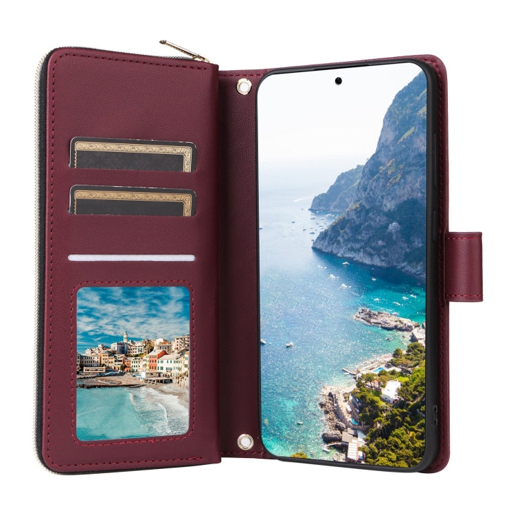 For Samsung Galaxy S25+ 5G Crossbody Rhombic Zipper Tower Buckle Leather Phone Case with Lanyard