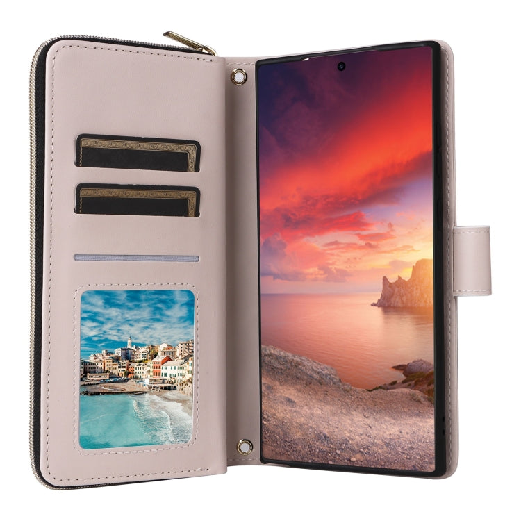 For Samsung Galaxy S25 Ultra 5G Crossbody Rhombic Zipper Tower Buckle Leather Phone Case with Lanyard