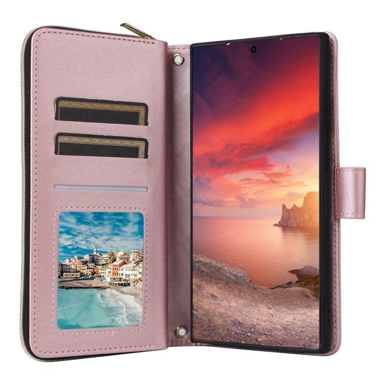 For Samsung Galaxy S25 Ultra 5G Crossbody Rhombic Zipper Tower Buckle Leather Phone Case with Lanyard