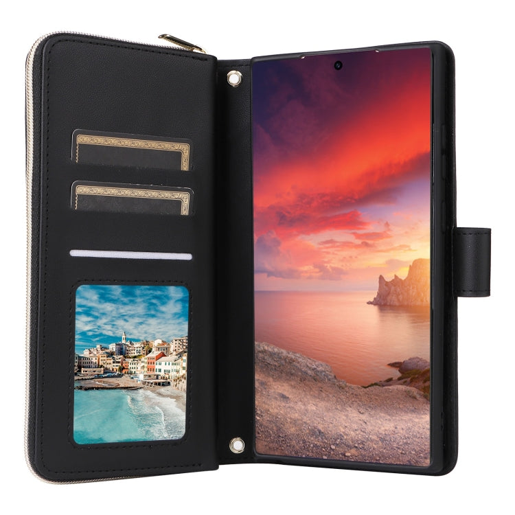 For Samsung Galaxy S25 Ultra 5G Crossbody Rhombic Zipper Tower Buckle Leather Phone Case with Lanyard