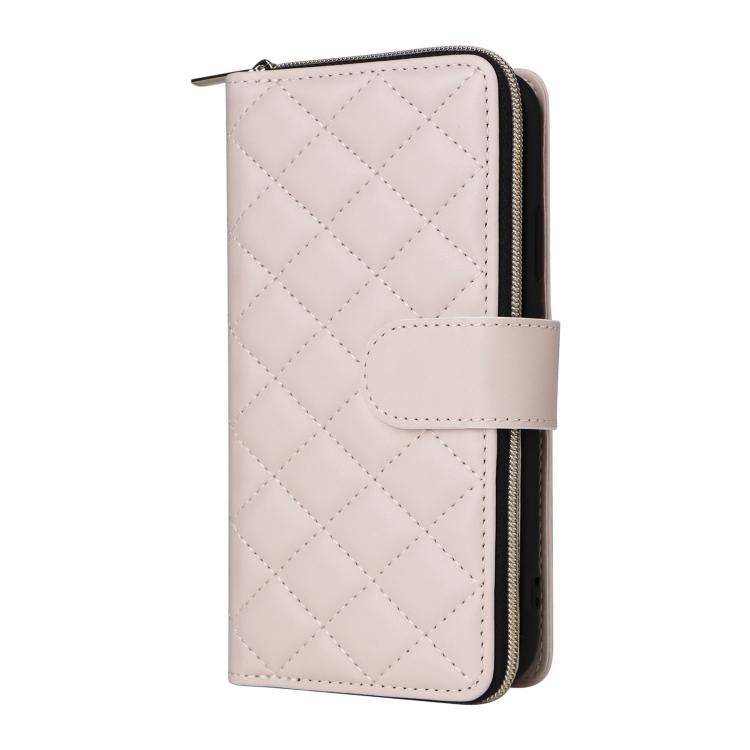 For Samsung Galaxy S25 Edge 5G Crossbody Rhombic Zipper Tower Buckle Leather Phone Case with Lanyard