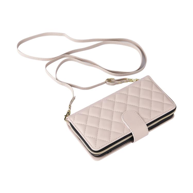 For Samsung Galaxy S25 Edge 5G Crossbody Rhombic Zipper Tower Buckle Leather Phone Case with Lanyard
