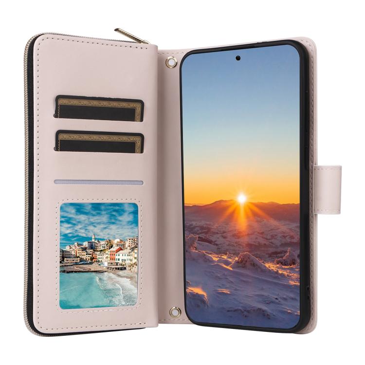For Samsung Galaxy S25 FE 5G Crossbody Rhombic Zipper Tower Buckle Leather Phone Case with Lanyard