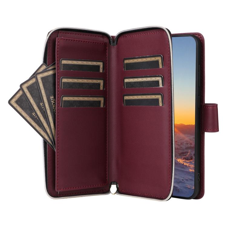 For Samsung Galaxy S25 FE 5G Crossbody Rhombic Zipper Tower Buckle Leather Phone Case with Lanyard
