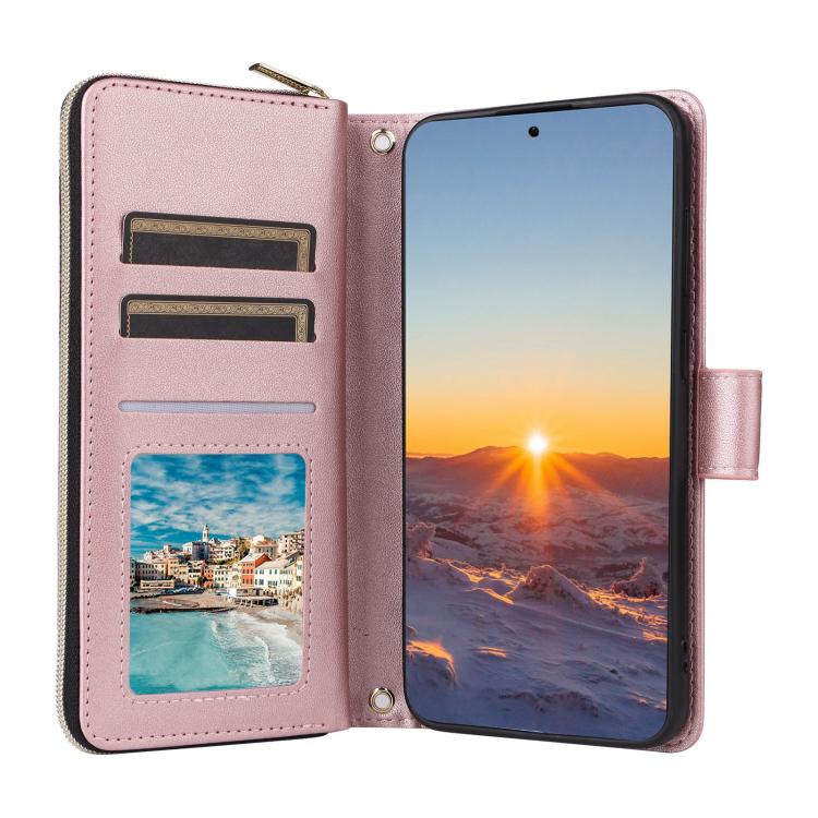 For Samsung Galaxy S25 FE 5G Crossbody Rhombic Zipper Tower Buckle Leather Phone Case with Lanyard