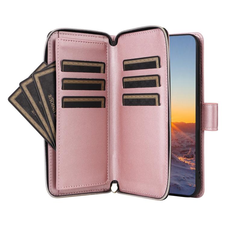 For Samsung Galaxy S25 FE 5G Crossbody Rhombic Zipper Tower Buckle Leather Phone Case with Lanyard