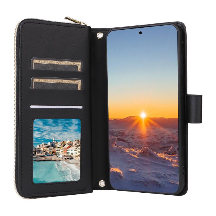 For Samsung Galaxy S25 FE 5G Crossbody Rhombic Zipper Tower Buckle Leather Phone Case with Lanyard