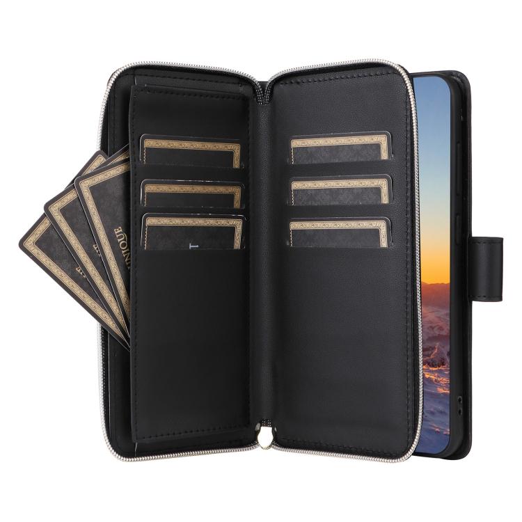 For Samsung Galaxy S25 FE 5G Crossbody Rhombic Zipper Tower Buckle Leather Phone Case with Lanyard