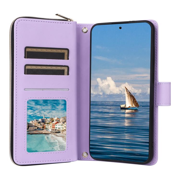 For Samsung Galaxy S26 5G Crossbody Rhombic Zipper Tower Buckle Leather Phone Case with Lanyard