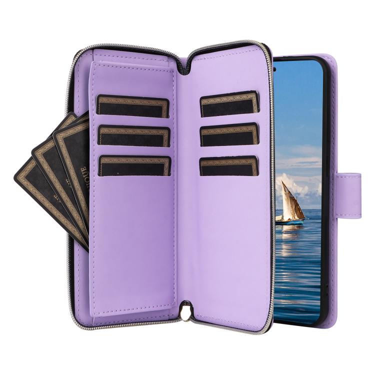 For Samsung Galaxy S26 5G Crossbody Rhombic Zipper Tower Buckle Leather Phone Case with Lanyard