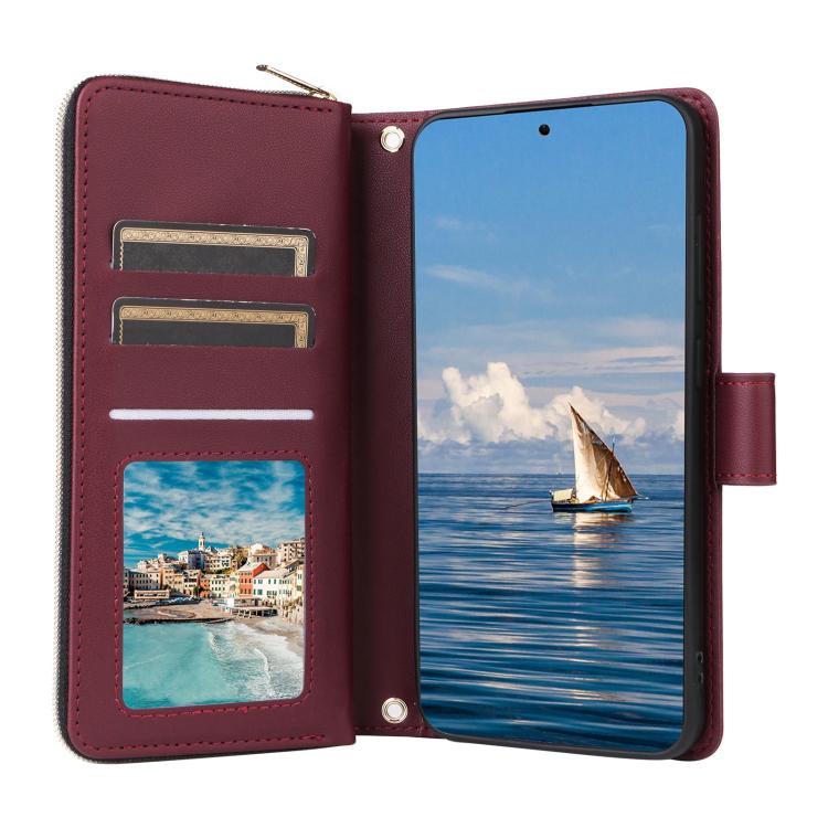 For Samsung Galaxy S26 5G Crossbody Rhombic Zipper Tower Buckle Leather Phone Case with Lanyard
