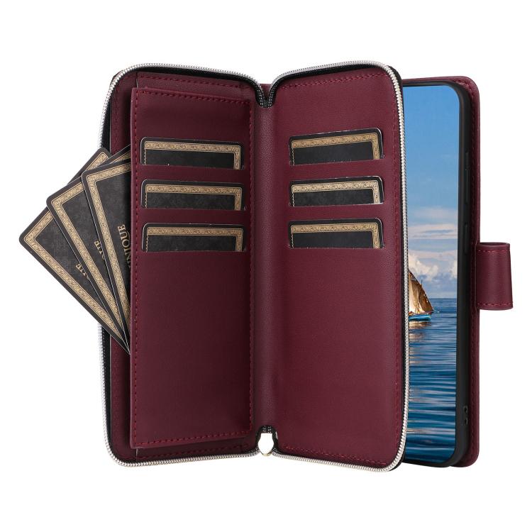 For Samsung Galaxy S26 5G Crossbody Rhombic Zipper Tower Buckle Leather Phone Case with Lanyard
